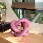 Wood Knot Chain Link Decor - 3 Link Boho Wooden Hand Carved Decorative Wooden Links Knots for Coffee Table Entryway Modern Farmhouse Shelf Decoration (Pink) - Image 4