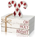 Geelin 4 Pcs Christmas Candy Cane Table Decoration Wooden Book Stack Signs by Geelin