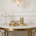 Guichifun Leopard Statue Home Decor Accents, Champagne Gold - Image 5