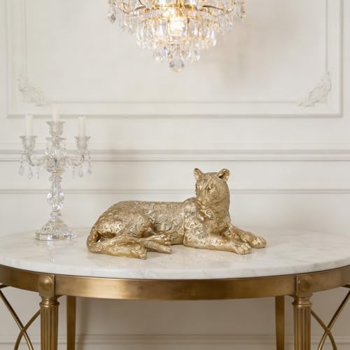 Guichifun Leopard Statue Home Decor Accents, Champagne Gold - Image 5