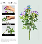 Blue Purple Artificial Morning Glory Flowers for Outdoor Planters, Premium UV Resistant Silk Faux Flowers for Porch, Hanging Basket & Window Box, Cottage Garden Decor, No Pot, 13.3 Inch, 8 Bundles - Image 2