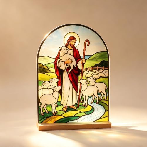KOMI Jesus and Lambs Stand Statue Acrylic Catholic Icons Ornament Home Altar Decor Christian Gifts - Image 4