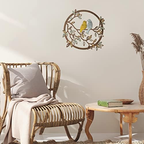 Ferraycle Metal Wall Art Bird Branches Hanging Ornament, Trendy Color - Image 4