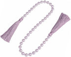 34 Inch Pearl Glass Bead Garland with Tassels -1 Pack Purple - Image 3