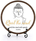 Spiritual Home Decor, Quiet The Mind And The Soul Will Speak Wood Sign, Yoga Room Meditation Room Decor For Table Shelf, Inspirational Gifts For Woman Man Family Friend -c14 by RYSMH