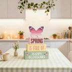 Spring Decoration Wooden Tiered Tray Decor – Butterfly Spring Stacked Block Sign with Floral Accents – Farmhouse Tabletop Spring Decor for Shelf Mantel Seasonal Home Display - Image 5