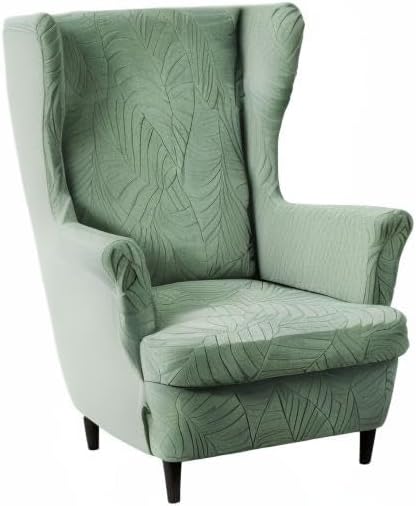 KRFOONN Stretch Wing Chair Slipcovers Jacquard 2 Piece Wingback Chair Covers - Image 7