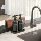 Prus Waso Matte Black Soap Dispenser Set - Image 2