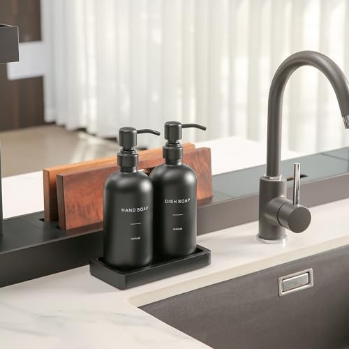 Prus Waso Matte Black Soap Dispenser Set - Image 2
