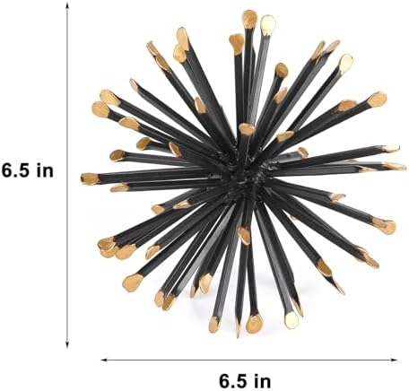 6.5” Modern Starburst Metal Tabletop Sculpture, Black Shelf Accent Decor - Image 4