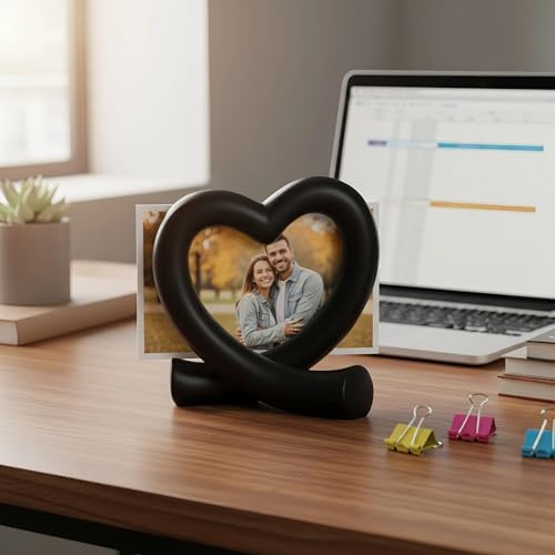 Lescafita Black Heart Decor Sculpture, Love Statue Minimalist Home Decor Accent for Living Room Bedroom Office Desk Shelf Coffee Table, Unique Romantic Gift - Image 5