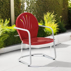 Crosley Furniture Griffith Outdoor Chair, Retro Metal Patio Chairs - Image 2