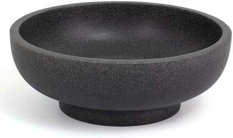 YMXYJM Decorative Resin Bowl, Large Fruit Bowl, Artificial Stone Black by YMXYJM