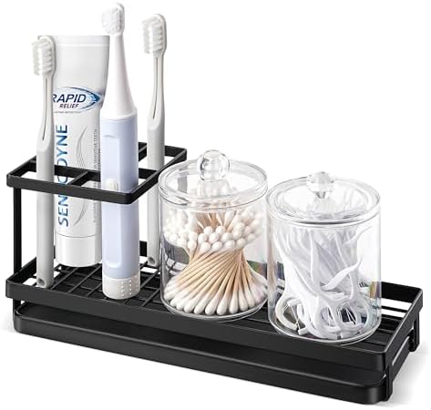 Toothbrush Holders for Bathrooms, 4 Slots Metal Tooth Brushing Organizer by MYITYARD