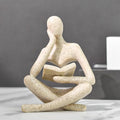 Jinkoozz Reading Women Statue, Thinker Sculptures, Abstract Art Ornament, Modern Aesthetic Figurine Decoration, Suitable for Home Living Room Bedroom Office Shelf Table Desk Bookshelf Decor by Jinkoozz