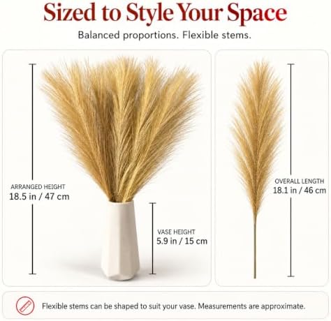 Mandy's 20 Stems Gold Silk Pampas Grass Bouquet - Image 3