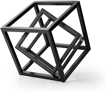 DreamsEden Small Geometric Sculpture, Metal Cube Decorative Ornaments Modern Home Decor Accent - Image 5