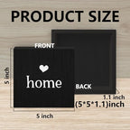 Home Sign, Home Signs for House Decor, Welcome Sign, Rustic Farmhouse Desk Decor Wood Block Box Plaque for Living Room Wall Shelf, Housewarming Gifts (Black) - Image 7