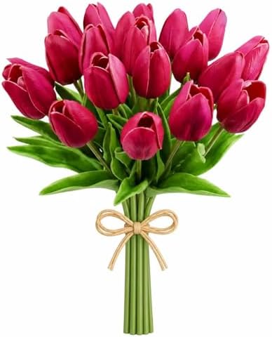 Mandy's 20pcs Artificial Hot Pink Tulips by Mandys
