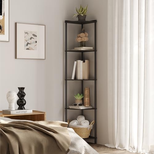 SUNMORY 5 Tier Corner Shelf, 65" Tall Corner Shelves for Living Room Decor - Image 6