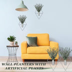 Jexine 2 Pcs Hanging Artificial Planters Wall Decor, Chrome, Eucalyptus - Image 4