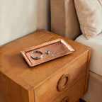 Monarch Abode Decorative Tray – 12-Inch Hand Hammered Copper Plated Metal Bathroom Tray Countertop, Vanity Trays Organizer, Perfume Plate for Dresser, Kitchen Countertop Small Fruit Platter - Image 5