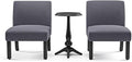 BOWERY HILL 3-Piece Accent Table and Chair Set, MDF and Birch Wood, by BOWERYHILL