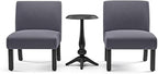 BOWERY HILL 3-Piece Accent Table and Chair Set, MDF and Birch Wood, by BOWERYHILL