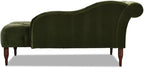 Pemberly Row Tufted Roll Arm Chaise Lounge, Olive Green Velvet Upholstery - Image 6