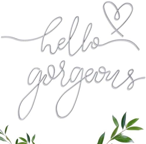Hicarer Metal Hello Gorgeous Wall Art Minimalist Wall Decor, Silver by Hicarer