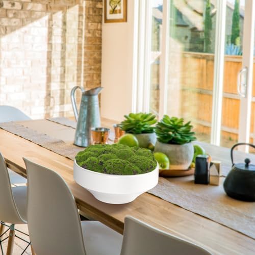 NAHARO New Moss Bowl, Handmade Ceramic Bowl. 11" Artificial Moss Centerpiece for Home Decoration, Living Room, Office - Image 4
