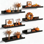 upsimples Floating Shelves for Wall Decor and Storage, Black, 6Pcs 15.7'' by upsimples