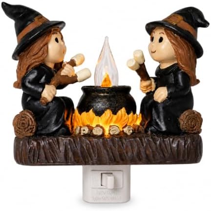 Dlfghos Halloween Witch Campfire Nightlight Witch Flickering Night Light by Dlfghos