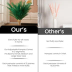 7 Pcs 45" Faux Pampas Grass – Fluffy Artificial Pompous Grass for Tall Floor Vase, Non-Shedding Home Decor, Boho Wedding Flowers, Baby Shower Centerpieces, Bedroom & Living Room Decor (Green) - Image 5