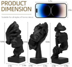 aboxoo Large 3 Pcs Thinker Statue, Silence is Gold Resin Sculptures Decor - Image 4