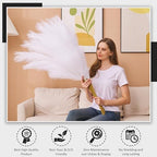 7 Pcs 45" Faux Pampas Grass – Fluffy Artificial Pompous Grass for Tall Floor Vase, Non-Shedding Home Decor, Boho Wedding Flowers, Baby Shower Centerpieces, Bedroom & Living Room Decor (White) - Image 3