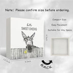 Funny Bathroom Wooden Signs - Rustic Hello Sweet Cheeks Bathroom Decor, Funny Farmhouse Donkey Decor, 6 X 6 Inches - Image 2