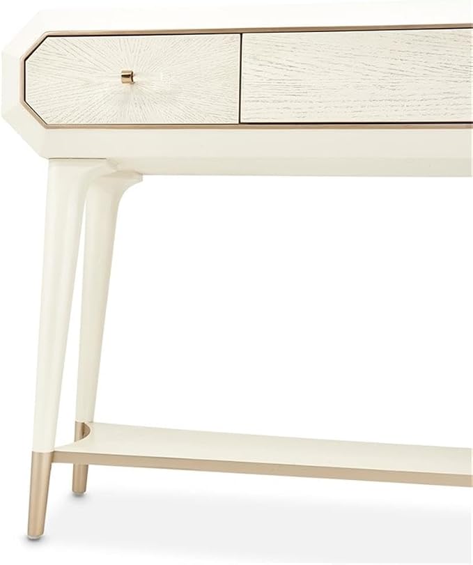 MICHAEL AMINI La Rachelle 3 Drawer Console Table in Champagne Ivory - Image 7