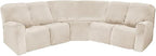 LightInTheBox 7-Piece Velvet Stretch Reclining Couch Covers 5 Seats Corner Sofa by LTLIGHTS