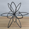 8" Black Sphere Decor, Abstract Tabletop Decorative Ball, Metal Floral Handmade Decorative Sculpture Home Decor Statues by MOCOME