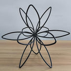 8" Black Sphere Decor, Abstract Tabletop Decorative Ball, Metal Floral Handmade Decorative Sculpture Home Decor Statues by MOCOME