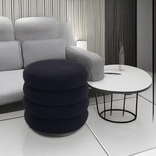 Flouki 19.5" Storage Ottoman Round, Vanity Stools - Image 5