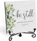 Home Decor, Farmhouse Be Still And Know That I Am God Shelf Decor For Living Room, Christian Gifts For Women Men, Entryway Tv Stand Fireplace Mantle Coffee Table Decoration (Still-10) by JUSITAKEET