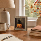 Black Cat Pumpkin Wood Plaque Sign, Halloween Art Decor Sign for Mantel 15 - Image 5