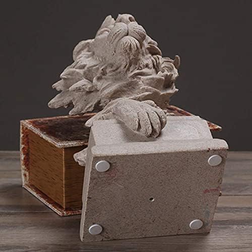 H&W Sandstone Lion Statue, The King of Beasts, Collectible Figurines - Image 4