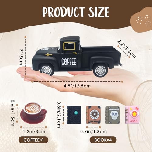 Coffee Decor for Coffee Bar Vintage Metal Truck Decor, Black - Image 2