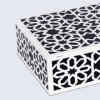 Handicrafts Home Decorative Keepsake Black White Storage Box with Lid,8x5x2 - Image 6
