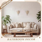 2 Pcs Hanging Plant Wall Decor, 12Inch Tall, Silver, Beige - Image 6