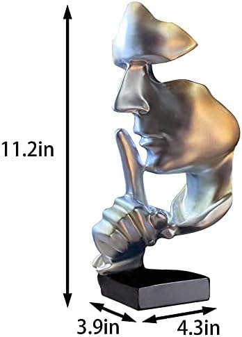 aboxoo Abstract Statues Silence is Gold Decorative Objects (Silver) - Image 5