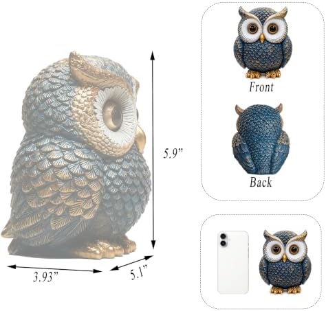 Baitiane Owl Statue Home Decor, Owls Figurine for Bookshelf - Image 5